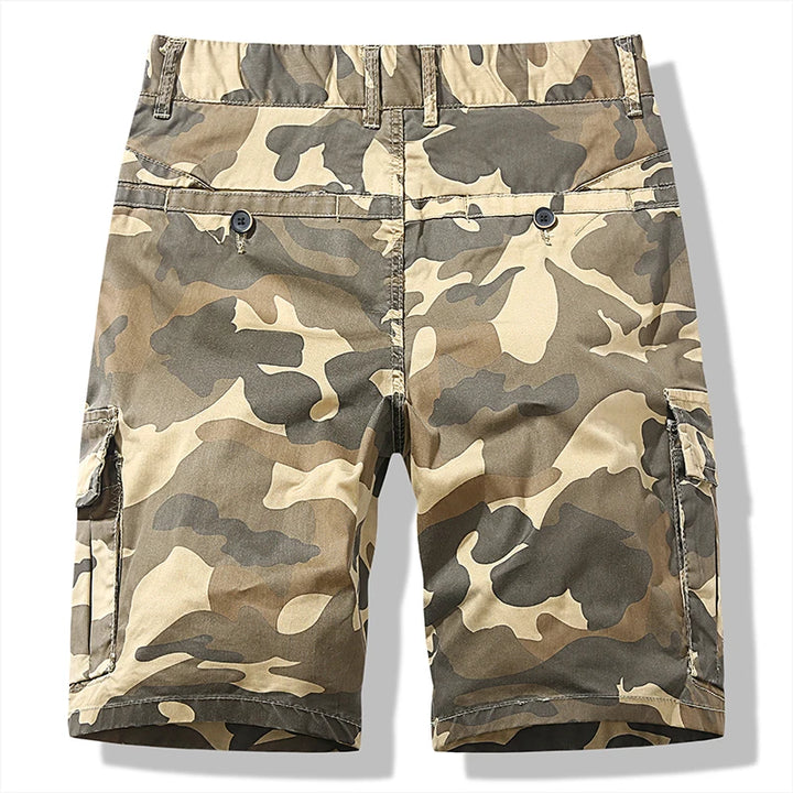 Summer Loose Fitting Camouflage Elastic Men Cargo Shorts 2024 New Quick Drying Sports Leisure Comfort Pure Cotton Short Trousers