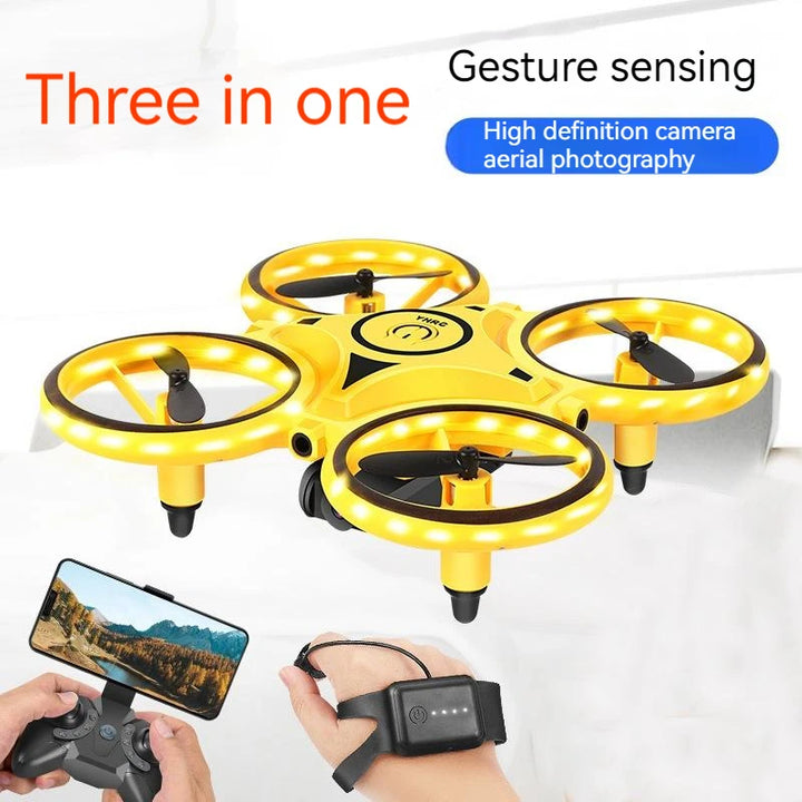 Rc Intelligent Gesture Induction Uav Flying Saucer Watch Quadcopter Fall Resistant Suspension Remote Control Small Aircraft Toy