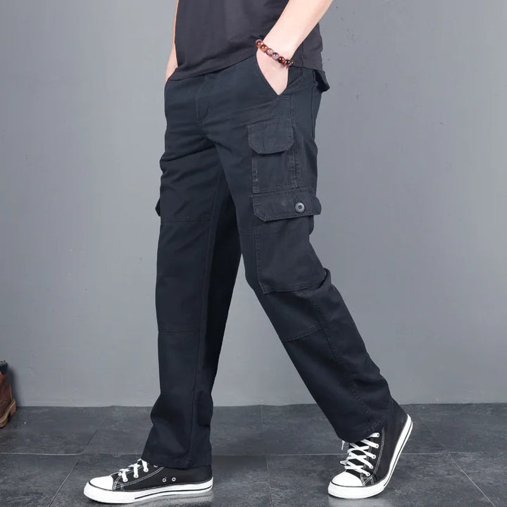 Fashion Cargo Pants Men Casual Loose Baggy Straight Trousers Streetwear Cotton Joggers Clothes