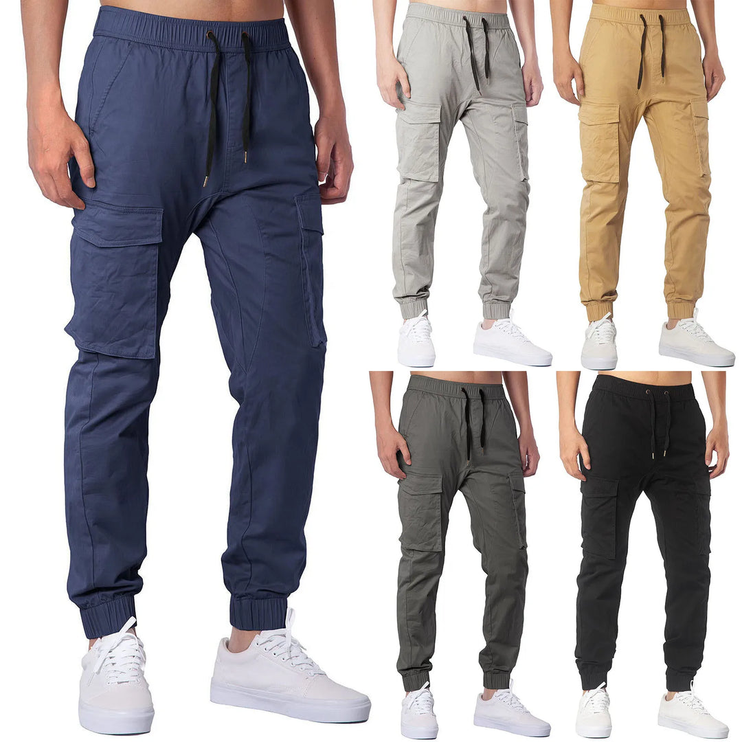 Color Mens Wide Leg Sweatpants Drawstring Pants Home Outdoor Breathable Cargo Pants Straight Casual Fashion Drawstring Trousers