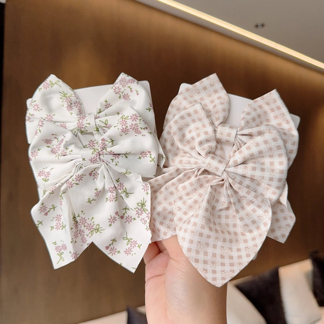 Floral Bow Hair Clips – Girls' Cute Headwear