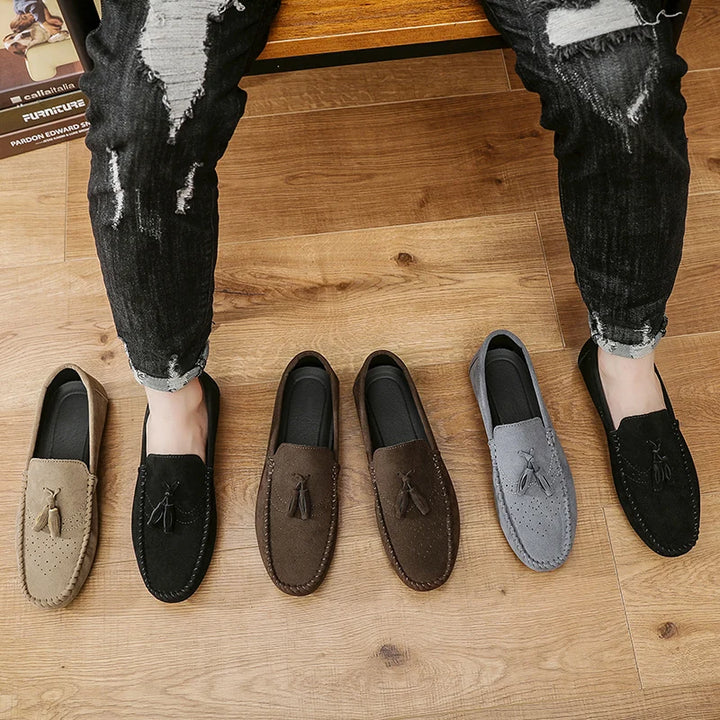 Fashion Men Casual Shoes Suede Breathable Comfort Slip-on Mens Driving Shoes Luxury Brand Men Loafers Mens Lazy Shoes Moccasins