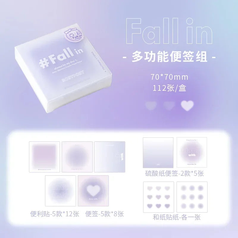 112 Sheets Gradient Memo Pad & Index Stickers