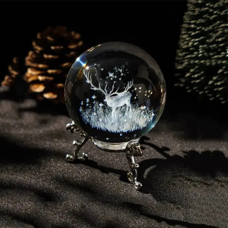 Deer Crystal Ball Ornament