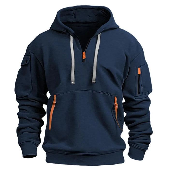 Multi Pocket Fleece Hoodie – Unisex Loose Pullover