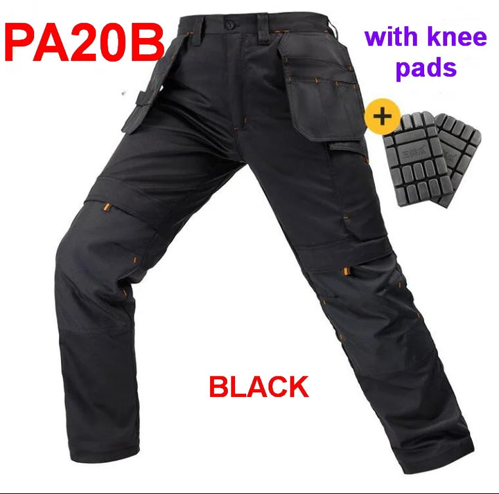 Men Outdoor Labor Trousers, Elastic Cargo Pants With Hanging Tool Pocket