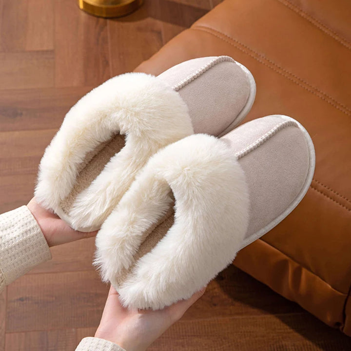 Winter Warm Fur Slippers – Women's Fluffy Home Slides