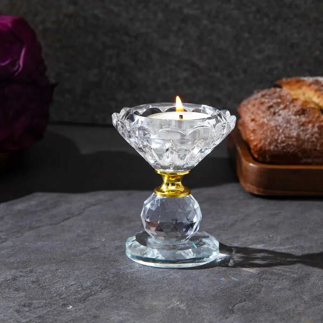 Crystal Glass Candle Holder