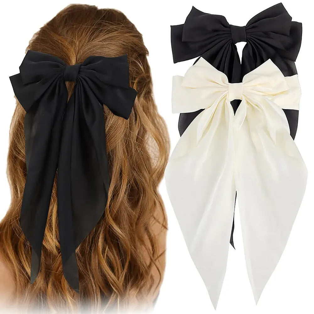 Elegant Bow Ribbon Hair Clip – Satin Bowknot Hairpin