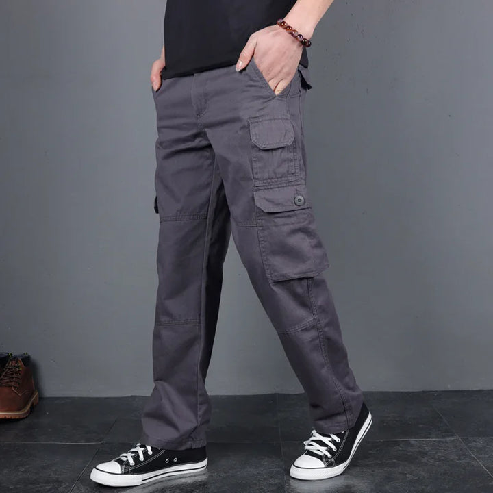 Fashion Cargo Pants Men Casual Loose Baggy Straight Trousers Streetwear Cotton Joggers Clothes