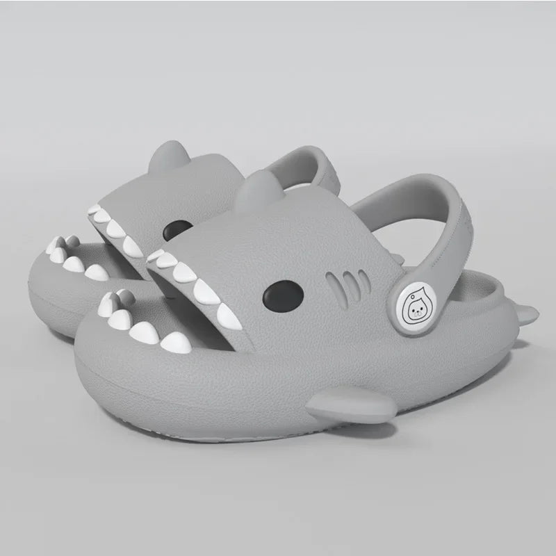 Three-dimensional Children's Shark Hole  Shoes Summer Home Baby Non Slip Platform Sandals Cute Cartoon Soft Sole Kids Slippe