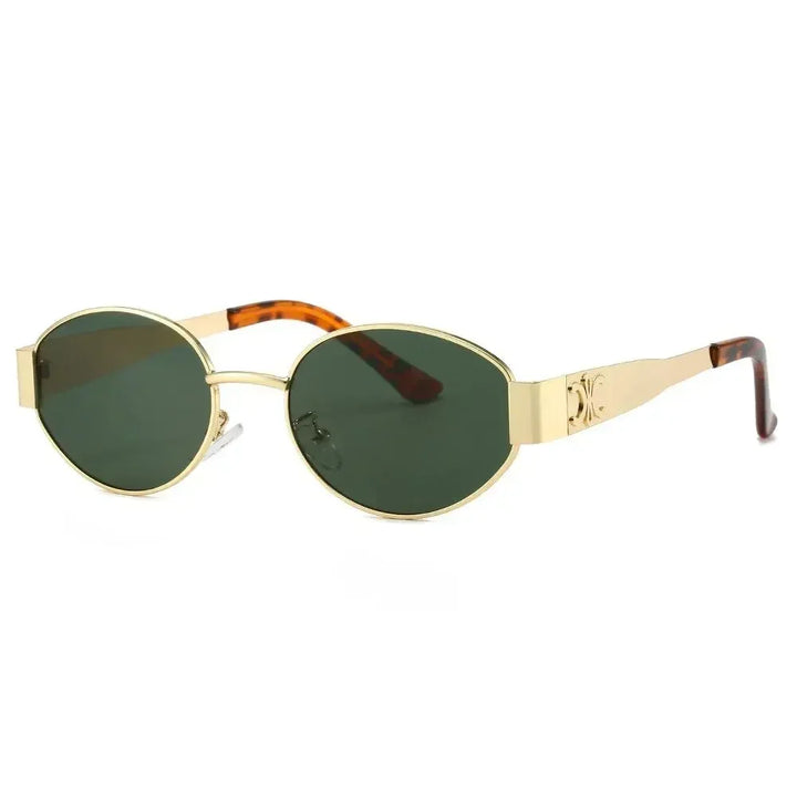 New Cross Border New Oval Sunglasses Hot Style Lens Small Round Metal Fashion Sunglasses for Men and Women