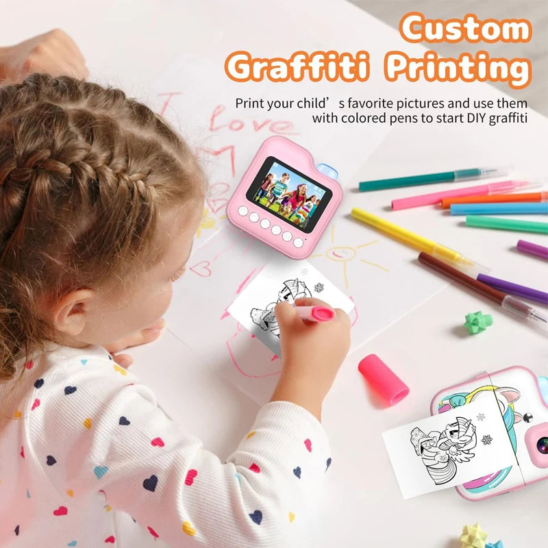 Mini Instant Print Kids Camera – Inkless Digital Toy