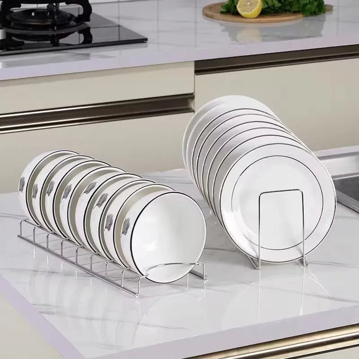 Dish Storage Rack Kitchen Utensils Drainer Rack Bakeware Rest Lid Organizer For Cabinet Home Pantry Dining Room Kitchen Utensils