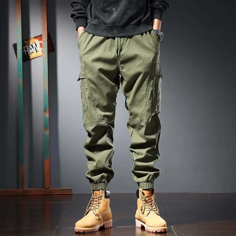 Loose Cargo Joggers Cotton Sweatpants Black Khaki Plus Size 5XL 6XL 8XL Safari Trousers Oversize Ankle Length Boys Harem Clothes