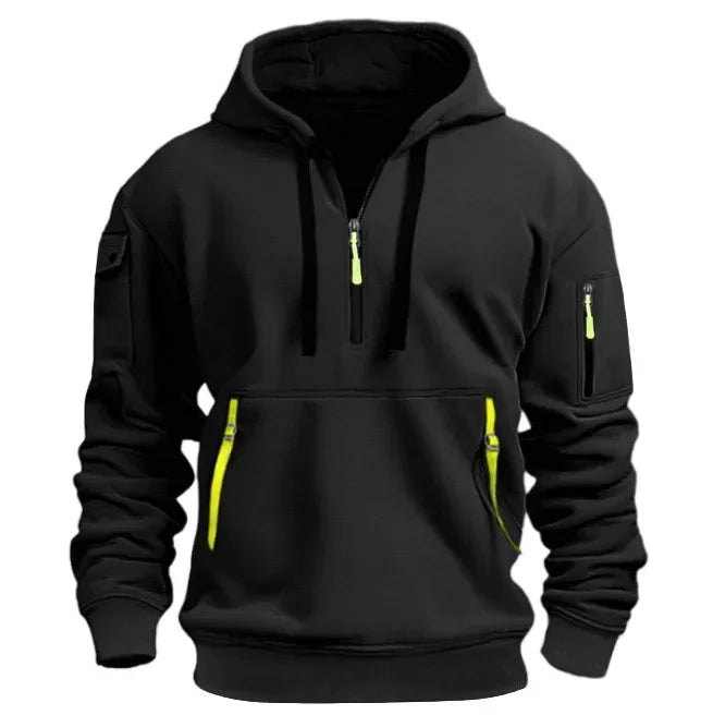 Men's Leisure Sports Hoodie – Multi Zipper Arm Pocket