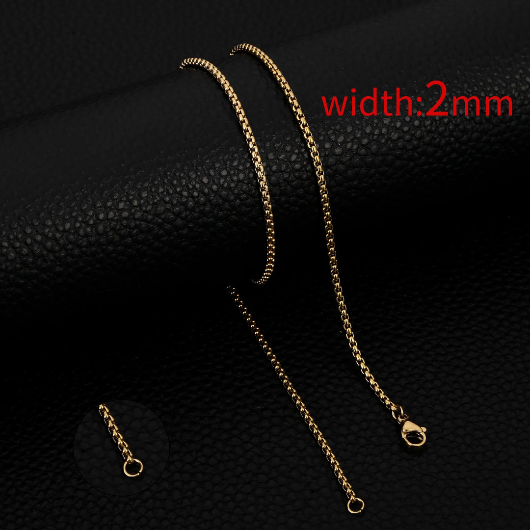 HIYEE Classic Rope Chain Men Necklace Width 2/3/4/5 MM Stainless Steel Figaro Cuban Chain Necklace For Men Women Jewelry