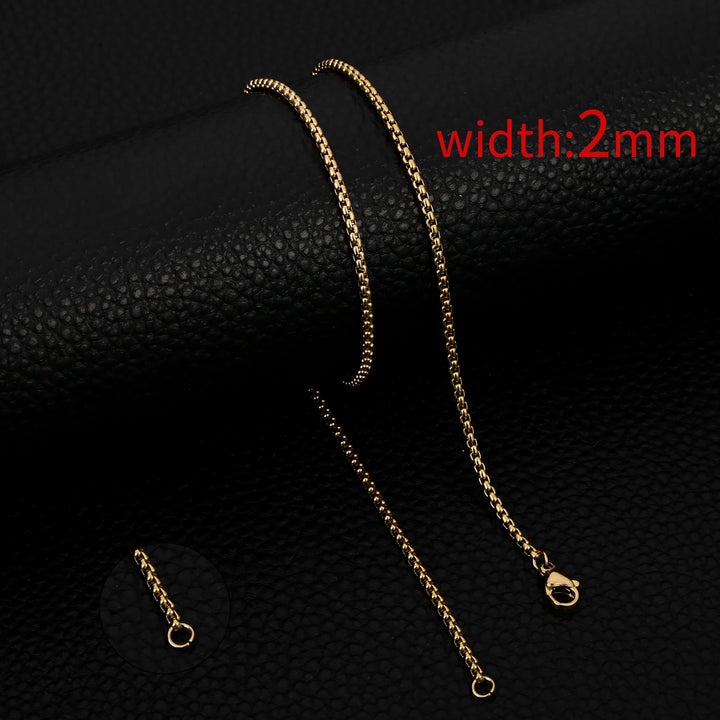 HIYEE Classic Rope Chain Men Necklace Width 2/3/4/5 MM Stainless Steel Figaro Cuban Chain Necklace For Men Women Jewelry