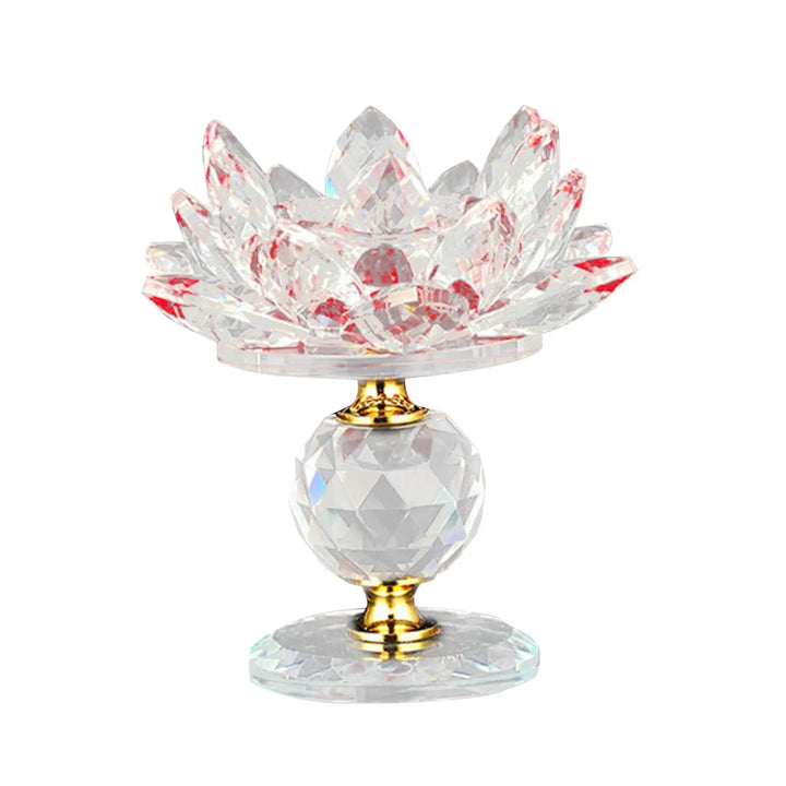 Clear Glass Lotus Tealight Holder – Elegant Candle Stand