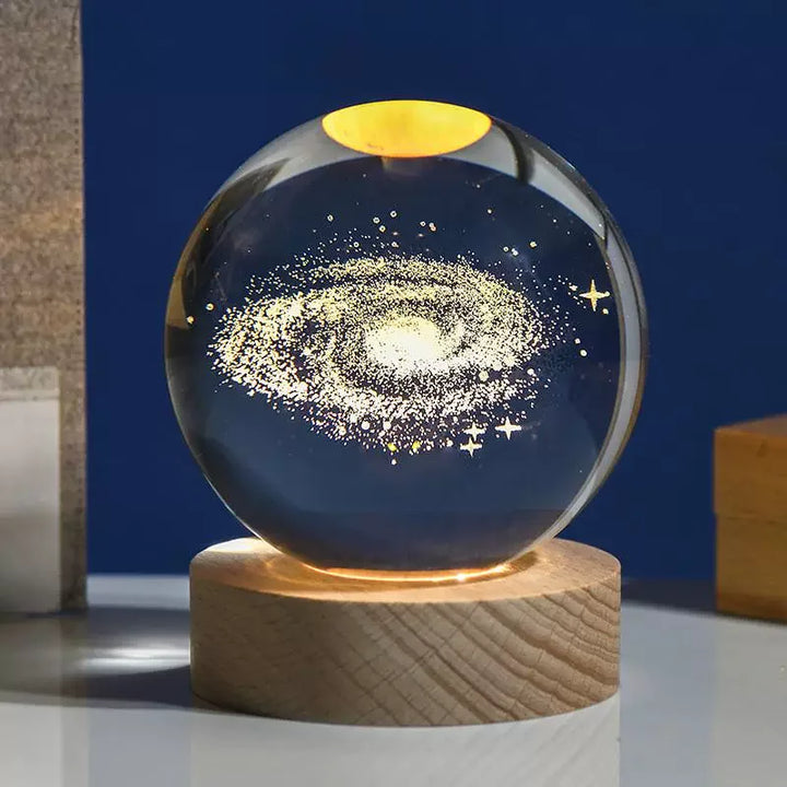 USB Night Light LED Crystal Ball Table Lamp 3D Moon Planet Galaxy Decor for Home Table Lamp Party Toys for Kids Adult Xmas Gifts