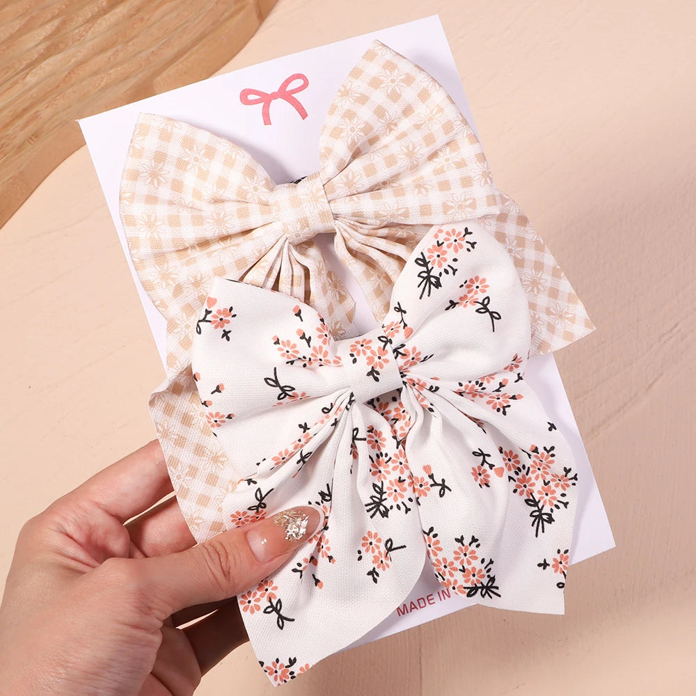 Sweet Print Bow Hair Clips – Summer Accessories