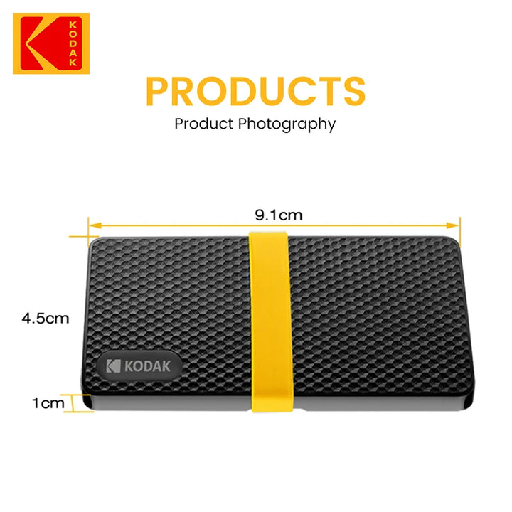 KODAK X200 External SSD Hard Drive HD Externo 1TB USB3.1 Mini Portable SSD 256B 512GB 1TB for Laptops Smartphone PS4 PC MAC TV