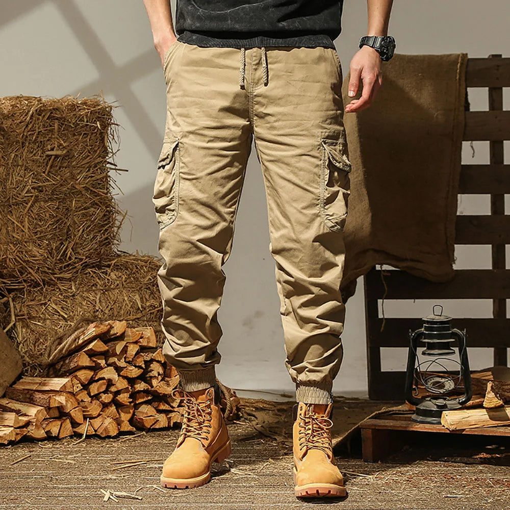 Retro Military Style Cargo Pants Cotton Loose Trousers Camouflage Streetwear Clothes