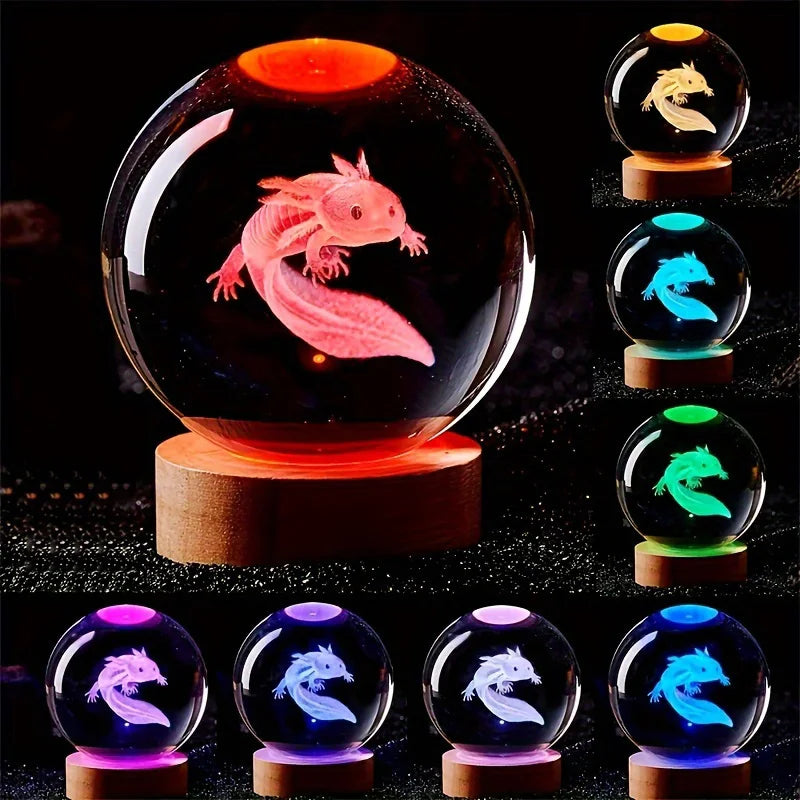 Axolotl Crystal Ball – Night Light Decoration