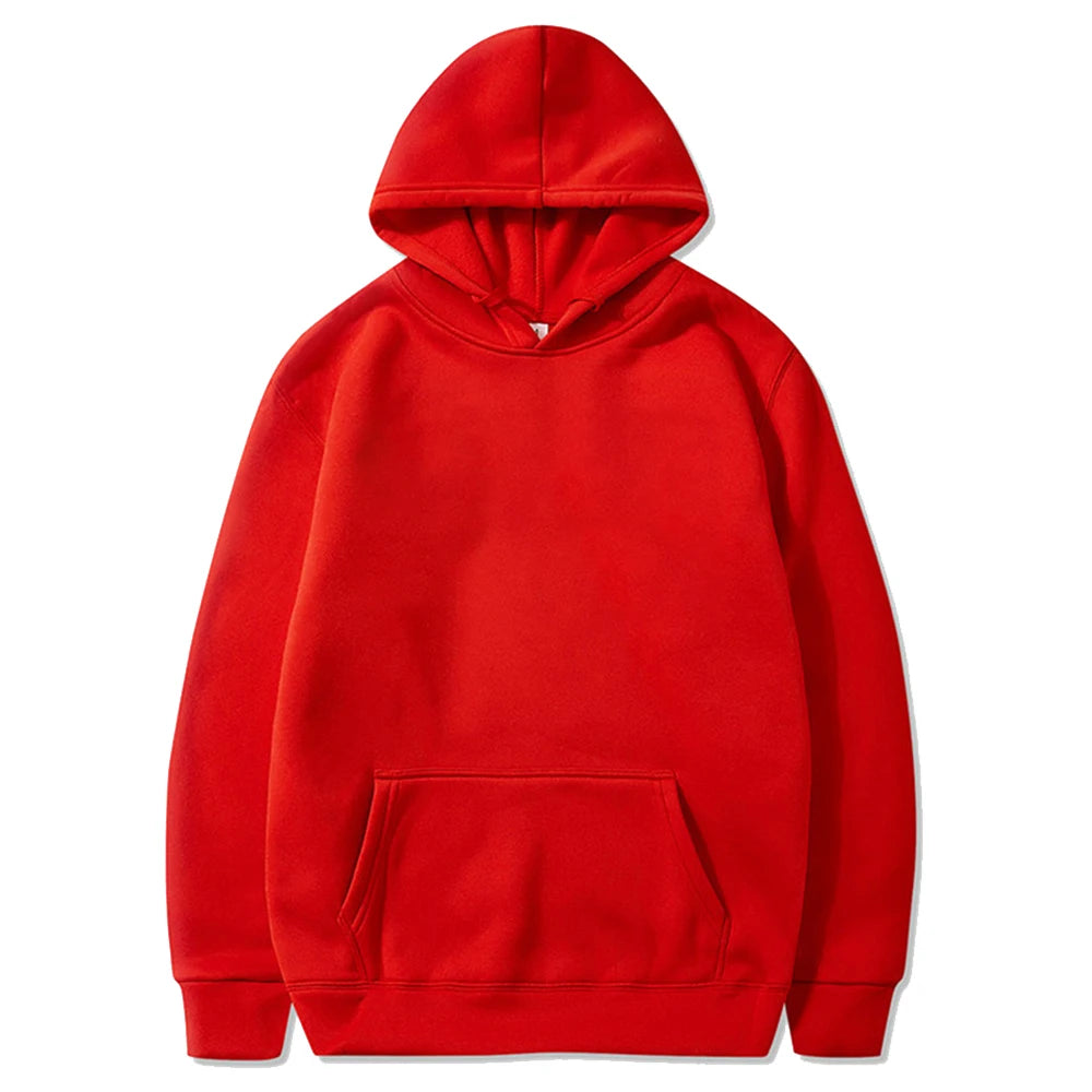 Men's Hoodie – Casual Solid Color Sweatshirt