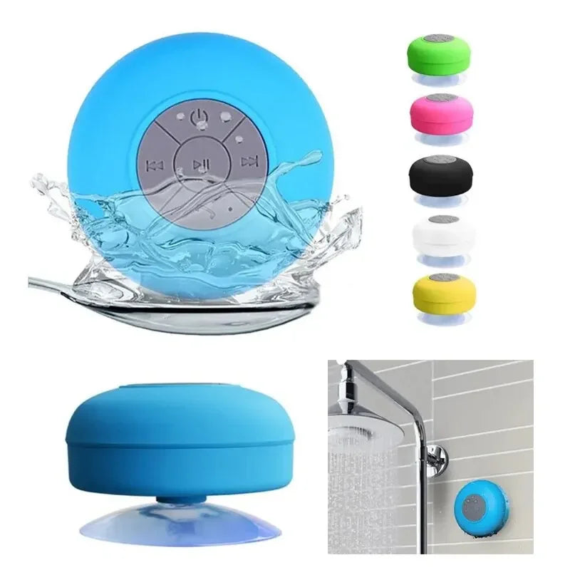 Mini Portable Bluetooth Speaker  Powerful Suction-Cup  Built-in Microphone Bluetooth Speaker for  Phone Shower Gift