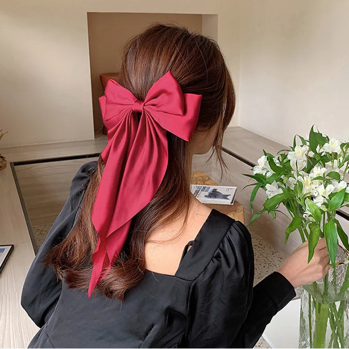 Elegant Bow Ribbon Hair Clip – Satin Bowknot Hairpin