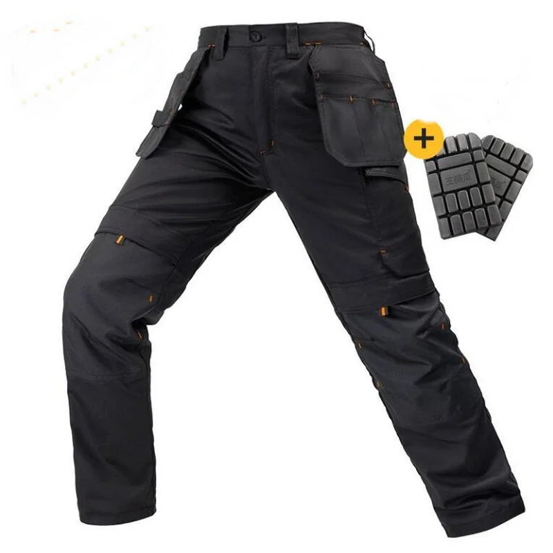 Men Outdoor Labor Trousers, Elastic Cargo Pants With Hanging Tool Pocket