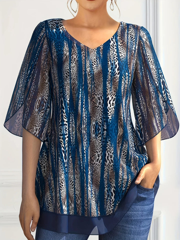 Summer V-Neck Chiffon Blouse