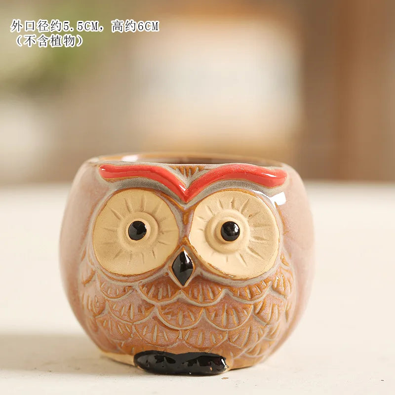 Cute Owl Ceramic Planter