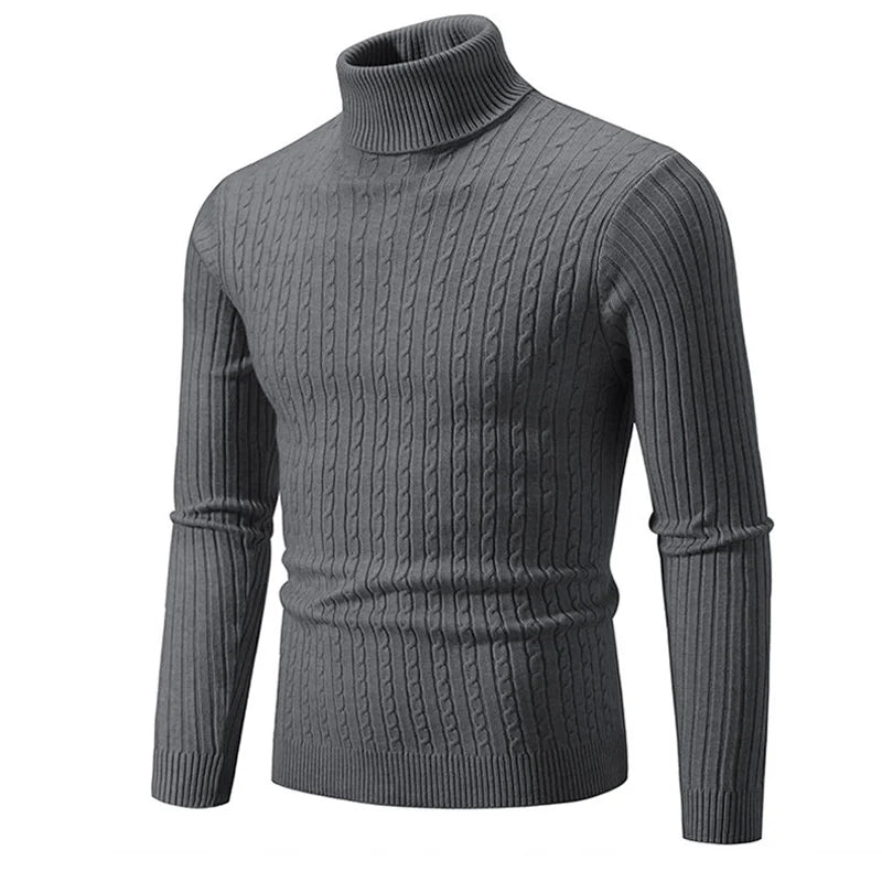 Winter High Neck Thick Warm Sweater Men Turtleneck Brand Mens Sweaters Slim Fit Pullover Men Knitwear Male Double Collar