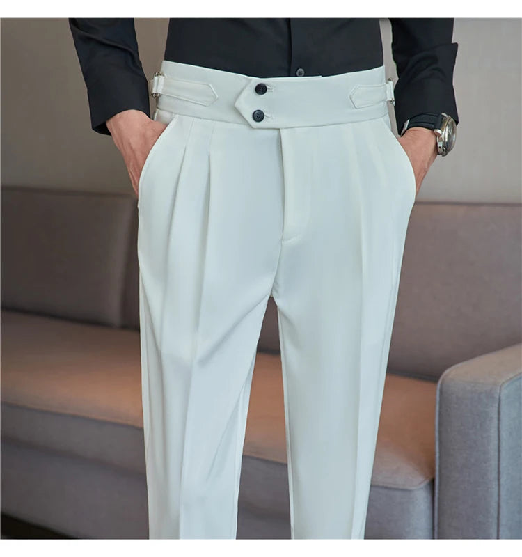 Men's Suit Pants – High-Quality Slim Fit, Solid Color