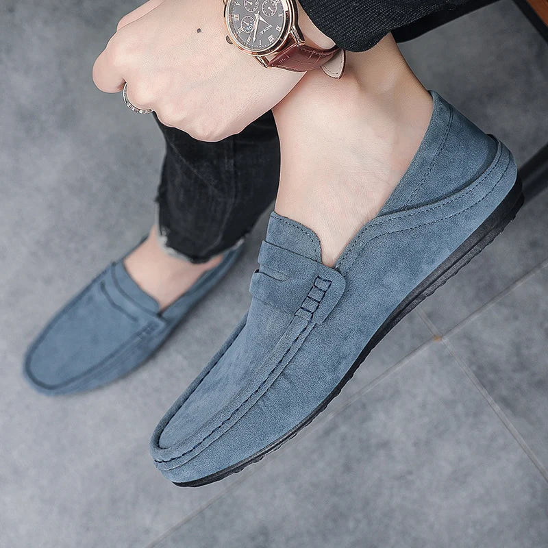 New Suede Men Casual Shoes Fashion Male Lazy Shoes Breathable Comfort Slip-on Mens Driving Shoes Luxury Brand Loafers Moccasins