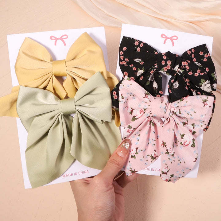 Sweet Print Bow Hair Clips – Summer Accessories