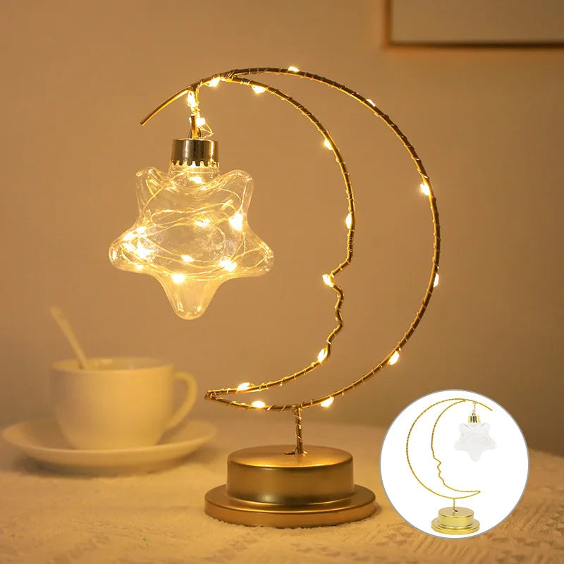 LED Night Lamp – Star & Moon Indoor Ornament