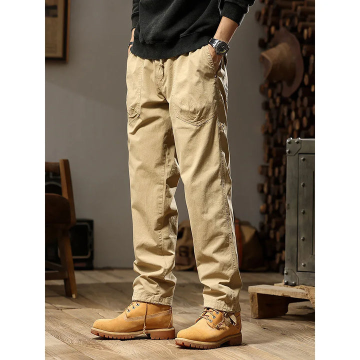 Retro Classic Cotton Cargo Pants Men Casual Loose Baggy Tactical Trousers Streetwear Clothes