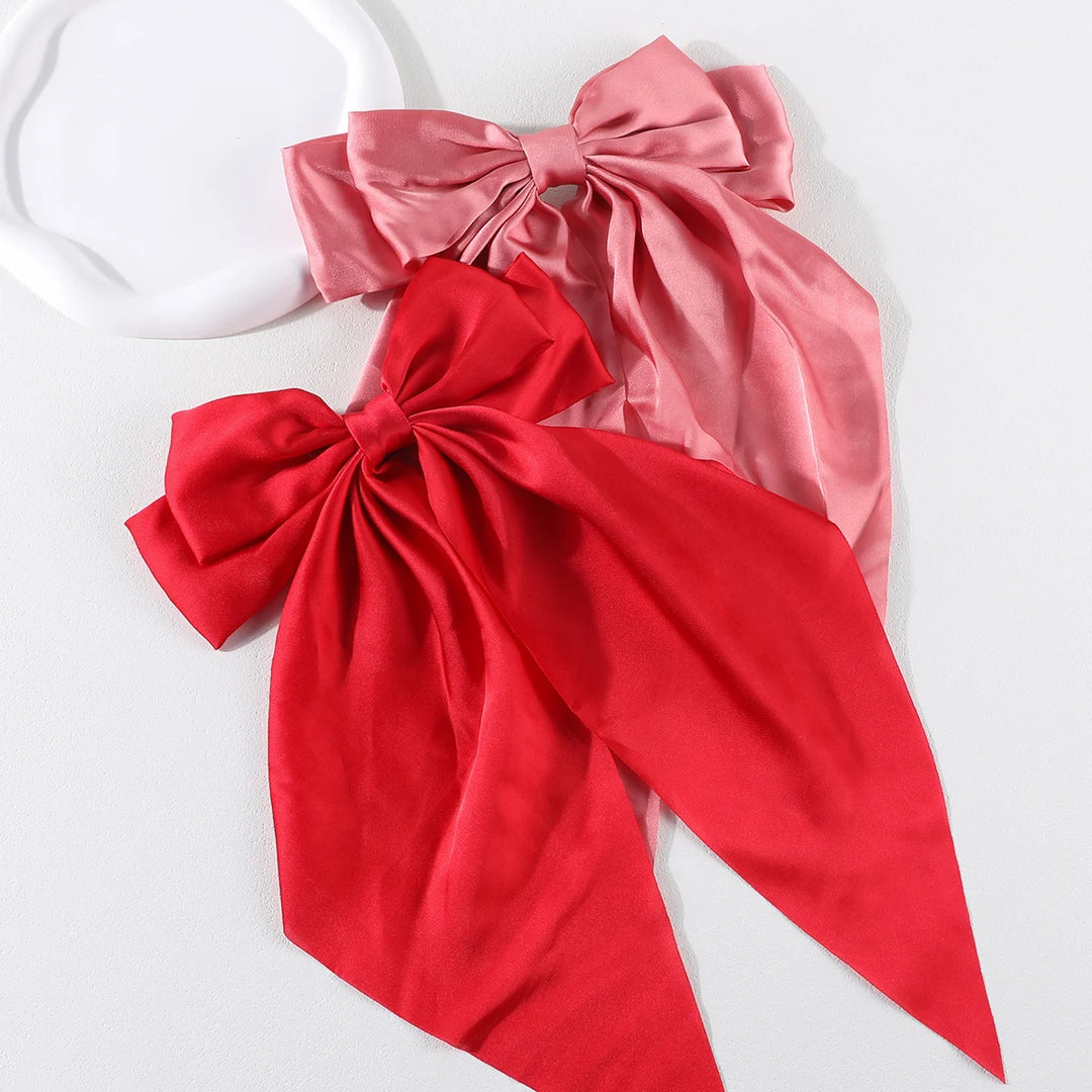 Elegant Bow Ribbon Hair Clip – Satin Bowknot Hairpin