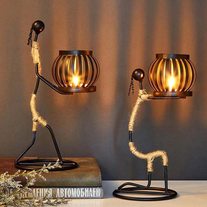 Abstract Iron Candle Holder