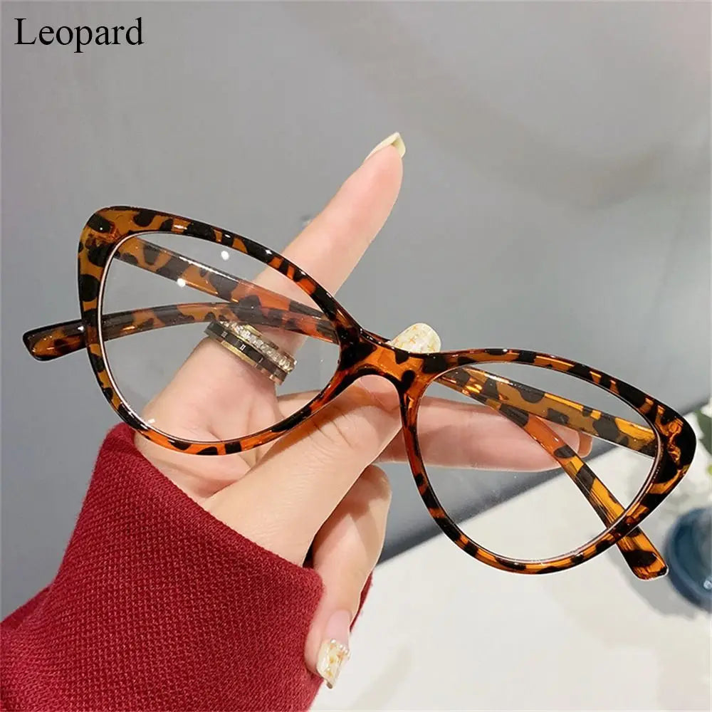 Women Anti Blue Rays Glasses Fashion Cat Eye Computer Goggles Big Frame Eyeglasses Vision Care Blue Light Blocking Eyewear