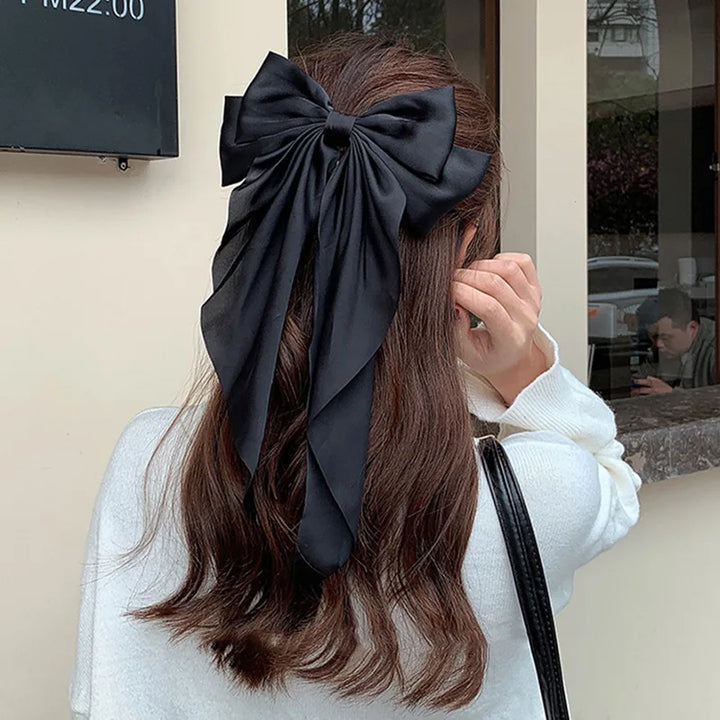 Elegant Bow Ribbon Hair Clip – Satin Bowknot Hairpin