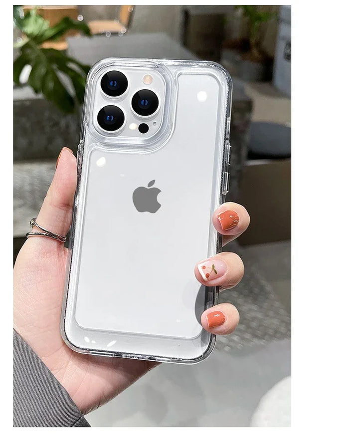 Luxury Silicone Transparent Shockproof Armo Case For iPhone 15 14 13 12 11 Pro Max 7 8 Plus XR XS X Phone Clear Protection Cover