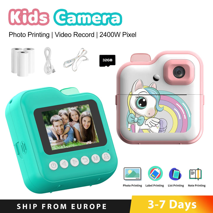 Mini Instant Print Kids Camera – Digital Photo & Video Toy