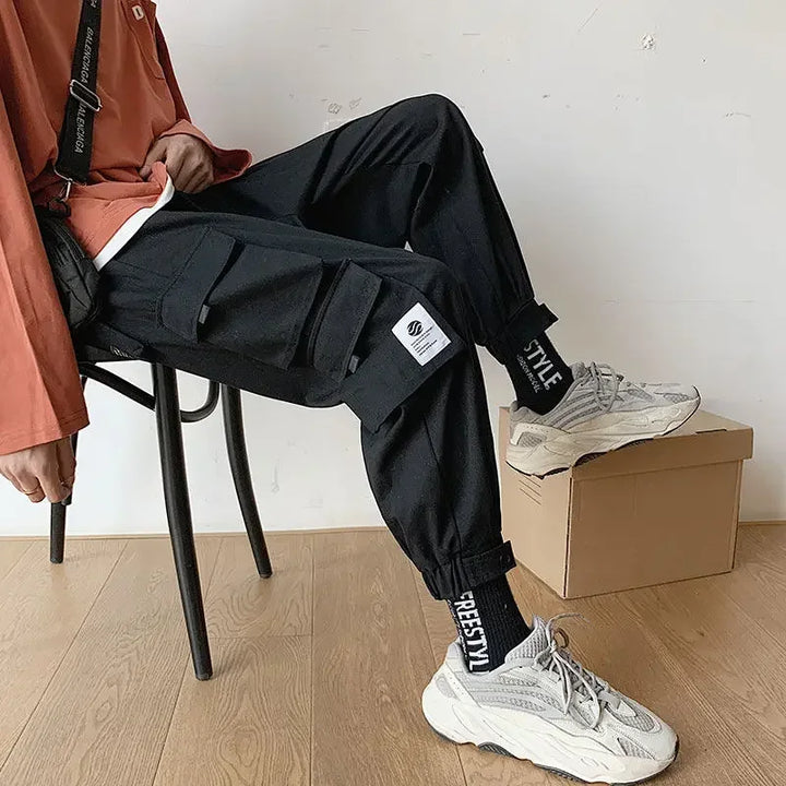 Black Autumn Outdoor Harem Hiking Men's Cargo Pants Male Trousers Clothing Baggy Street Large Size Aesthetic High Quality Slacks