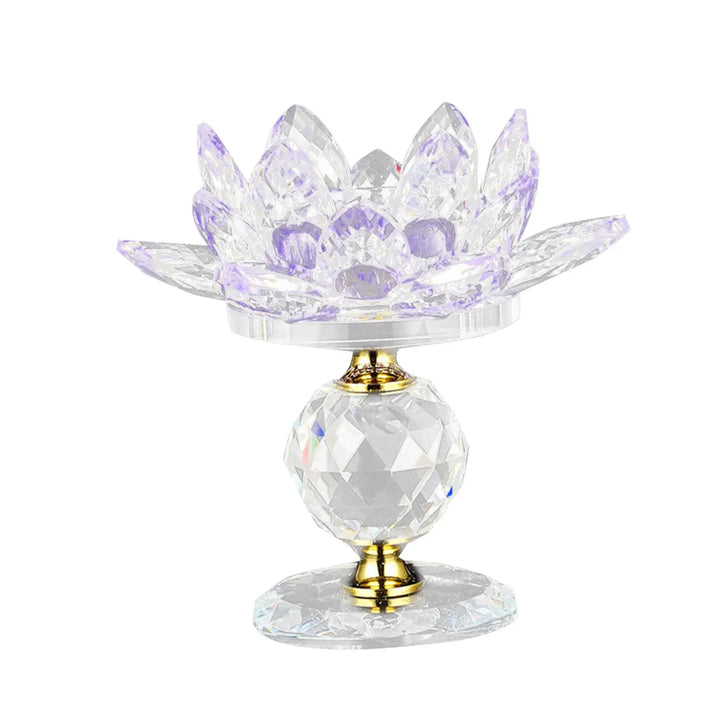 Clear Glass Lotus Tealight Holder – Elegant Candle Stand