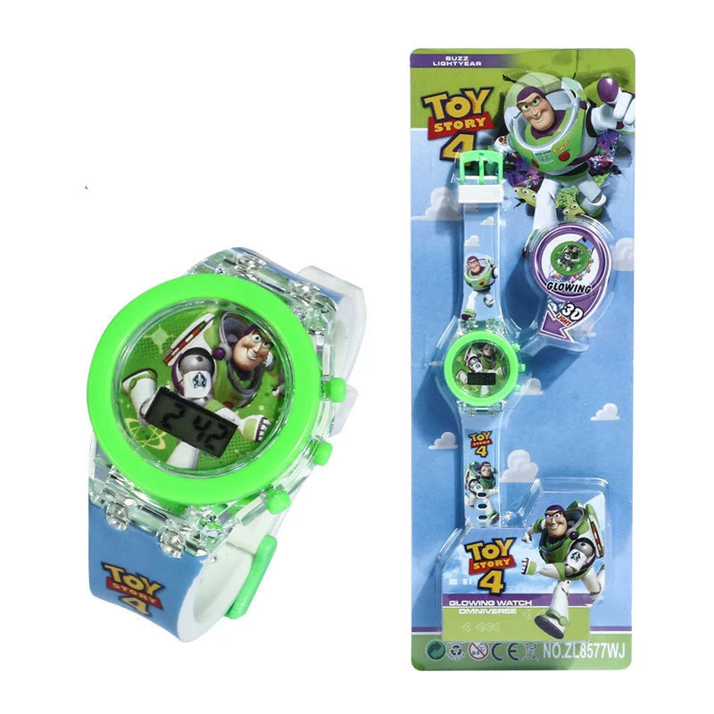 Flash Light Spiderman Kids Watch - Cartoon Character Timepiece