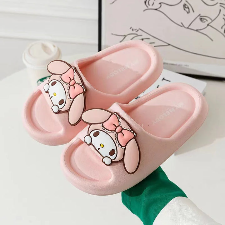 Sanrio Kuromi Cute Summer Kids Sandals Soft Slippers Indoor Outdoor Quick-Drying Cartoon Anime Sole Anti-Slip Girls Boys Gift